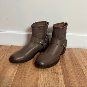 Frye Grey Phillip Harness Short Leather Boots Shoes Women 6 1/2